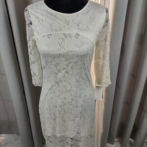 Speechless Women's Eggshell Lace Bodycon Dress with Back Zipper Size 7 (NWT)